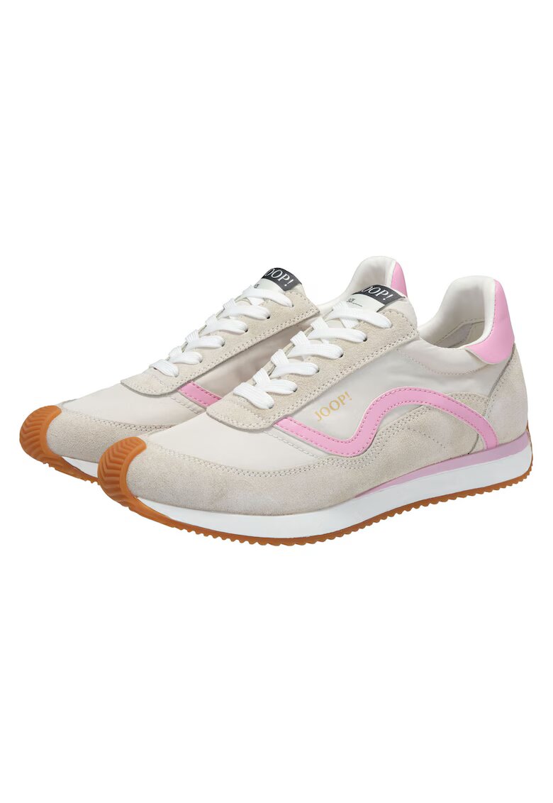 Joop! Pantofi sport de piele intoarsa cu garnituri textile 26673 - Bej/Roz