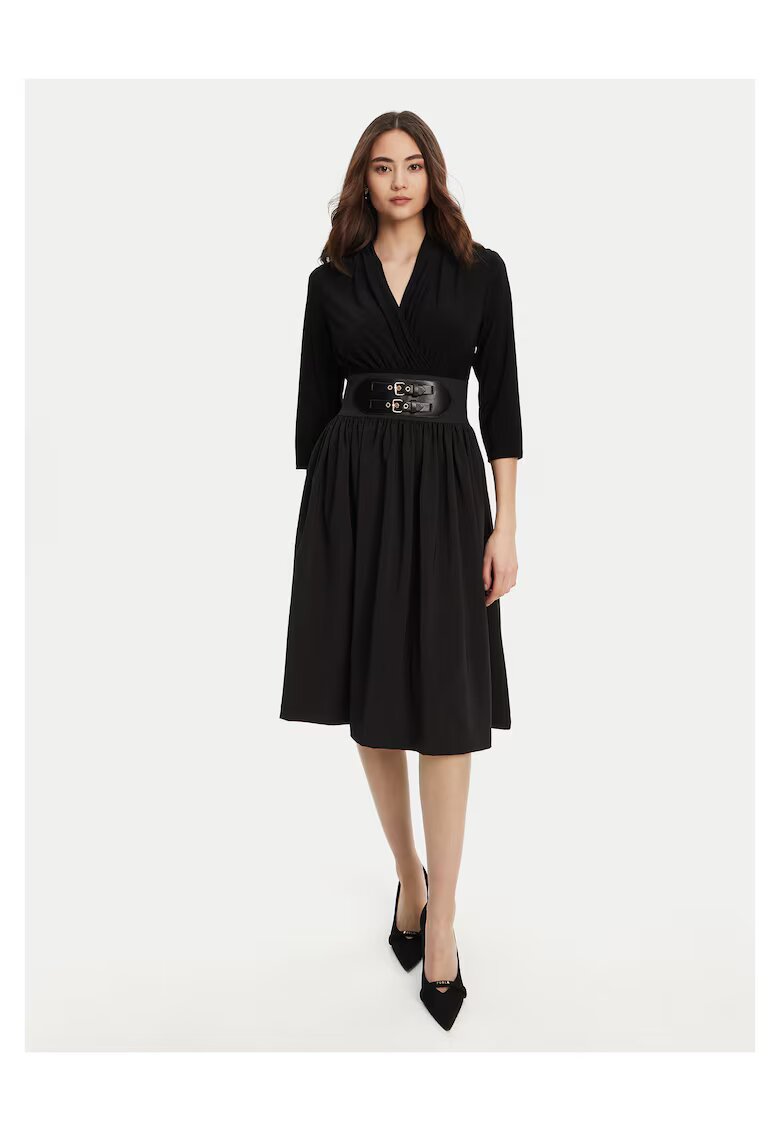 Joseph Ribkoff Rochie de cocktail dama negru - curea in talie