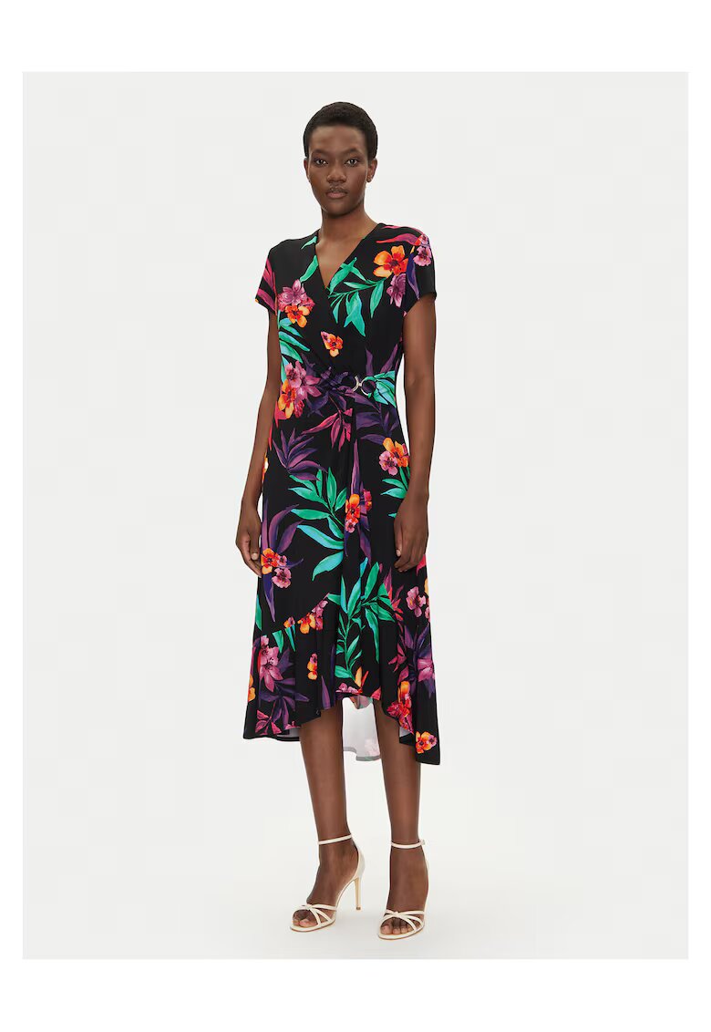 Joseph Ribkoff Rochie de zi - flori colorate - negru