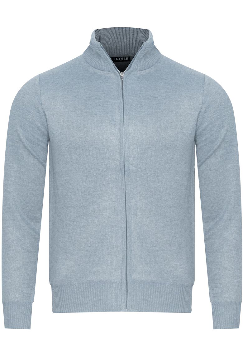 JSTYLE Pulover barbati - cu guler pe jumatate - cu fermoar - material tricotat