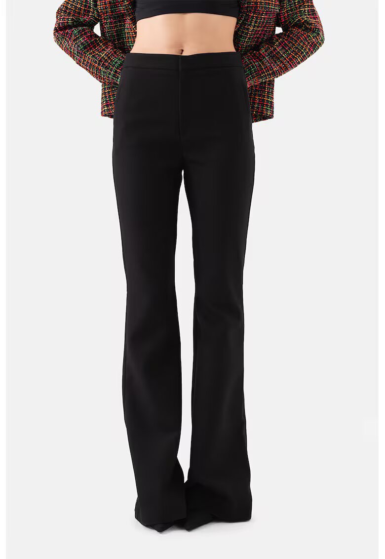 Just Like You Pantaloni bootcut cu talie inalta - Negru
