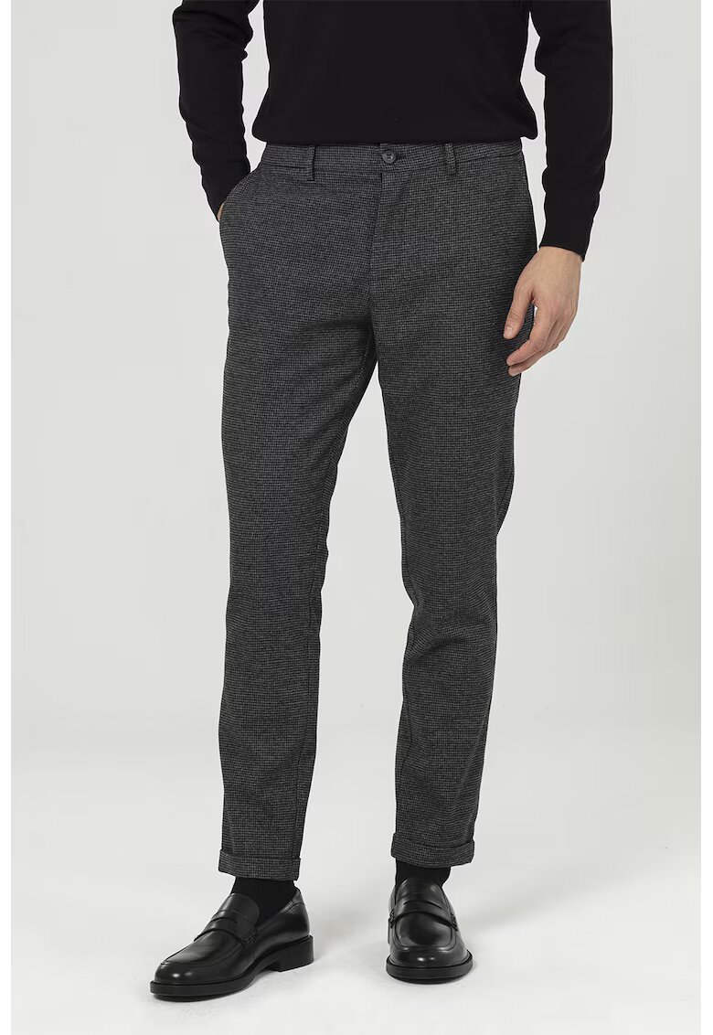 Just Like You Pantaloni chino conici - Negru/Gri inchis