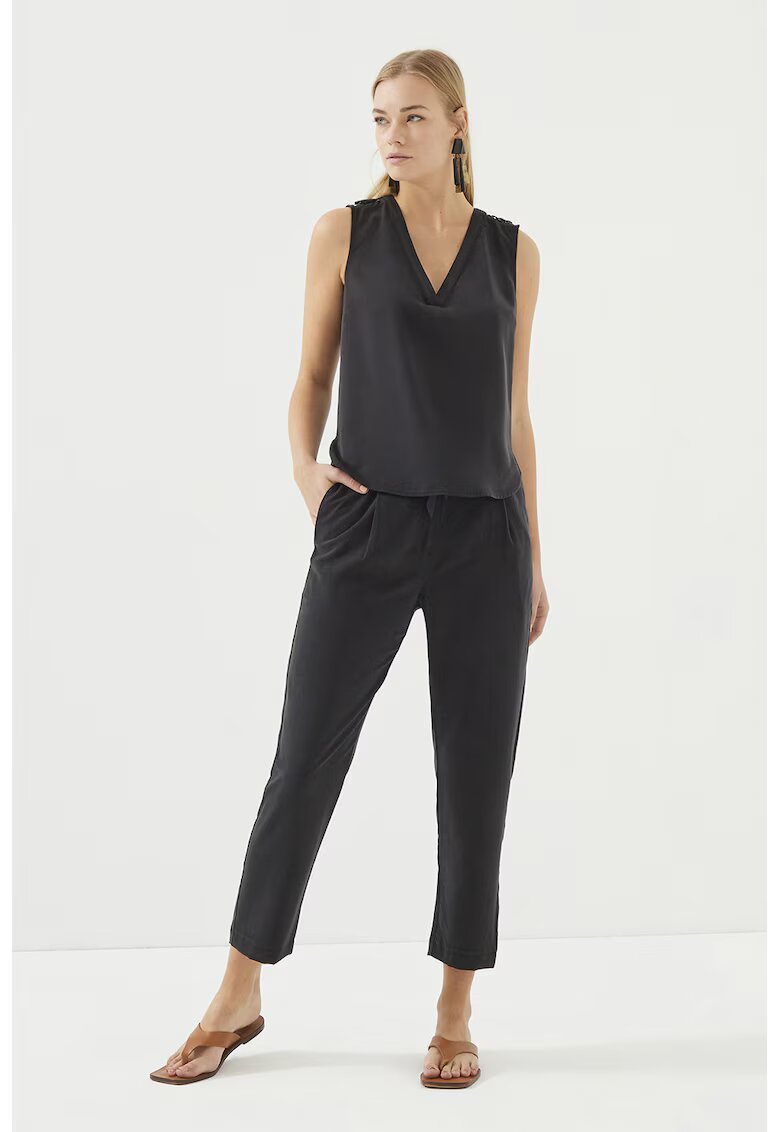Just Like You Pantaloni crop cu buzunare laterale - Negru
