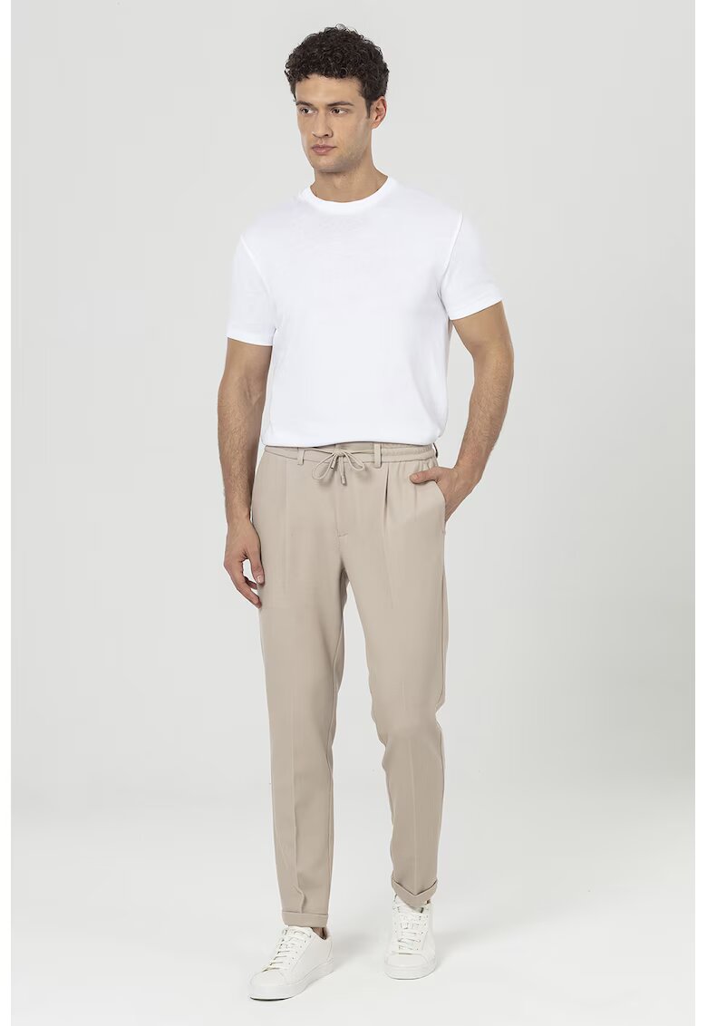 Just Like You Pantaloni uni cu snur - Bej