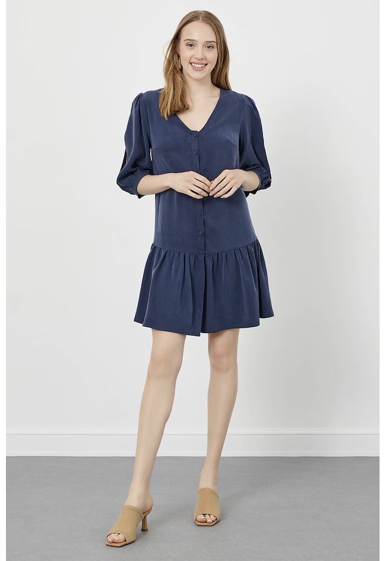 Just Like You Rochie lejera cu maneci 3/4 - Albastru inchis