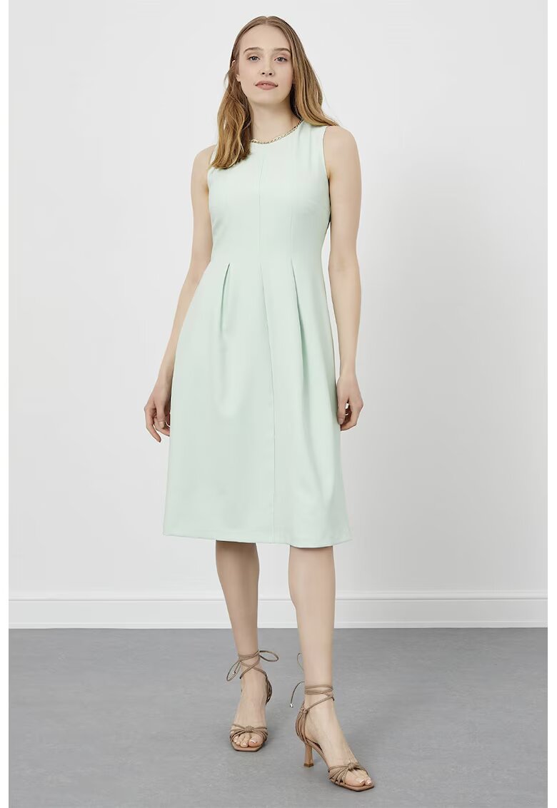 Just Like You Rochie midi cu croiala in A - Verde pal