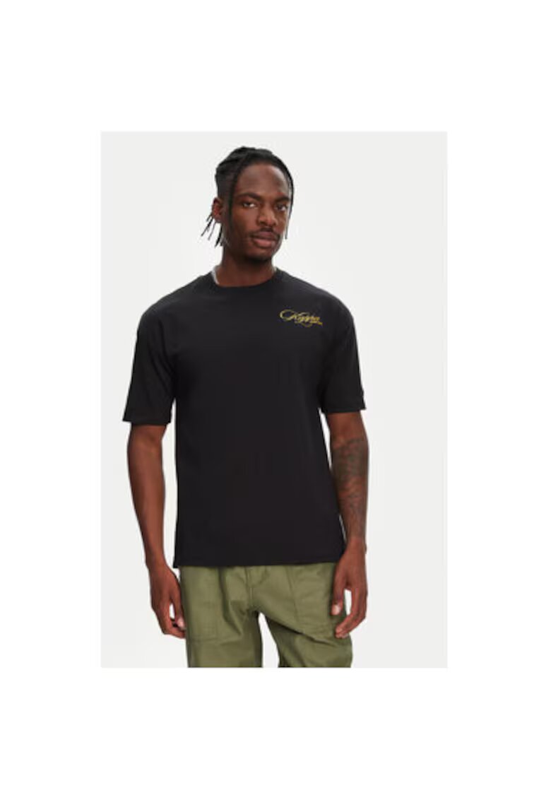 Kappa Tricou barbati 361Q6XW - Bumbac organic - Negru - Negru