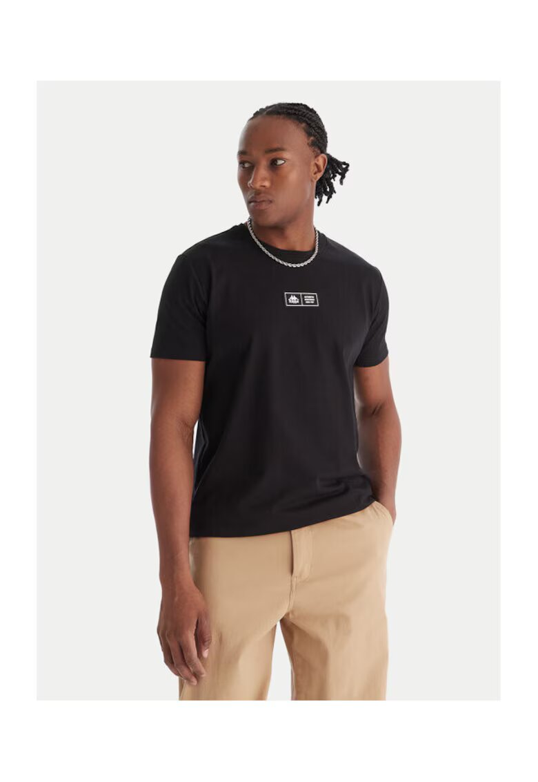 Kappa Tricou barbati negru - bumbac