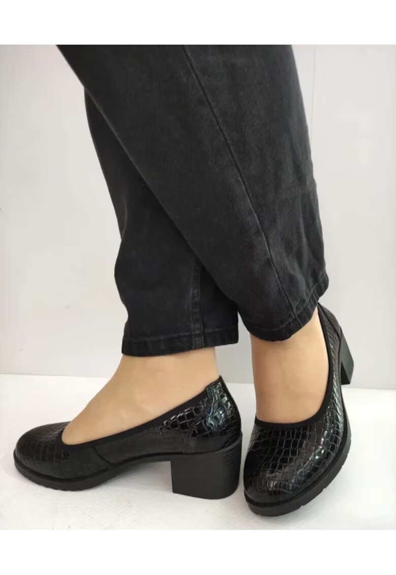 Karisma Pantofi Casual Dama 60011A 01-O Negri Croco - Negru - Negru