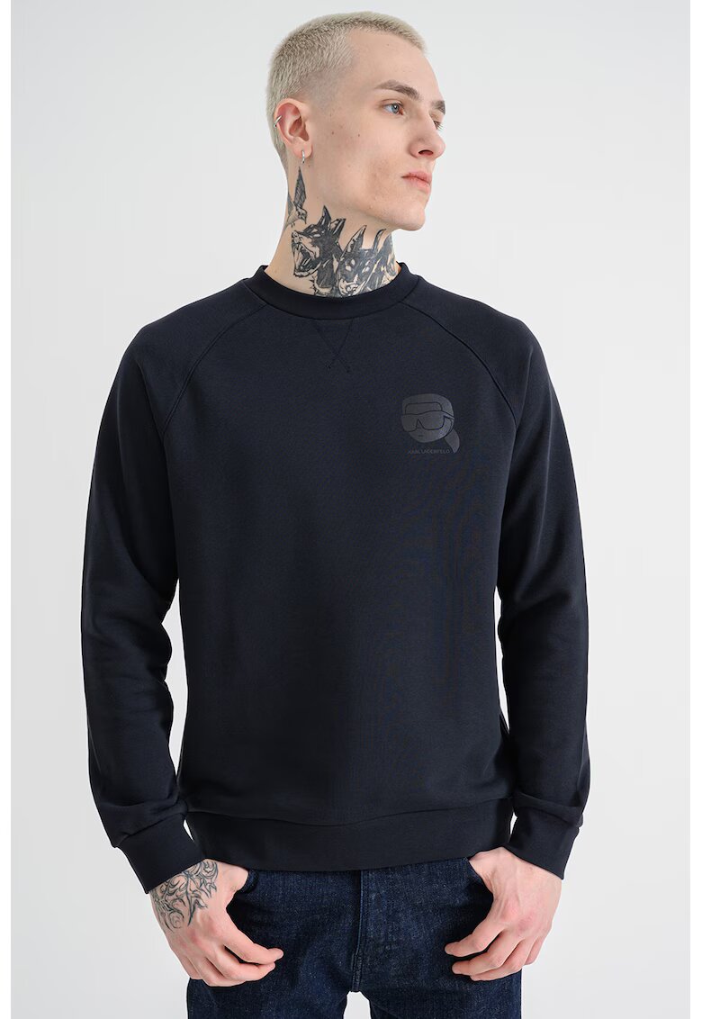 Karl Lagerfeld Bluza de trening cu imprimeu logo - Negru stins