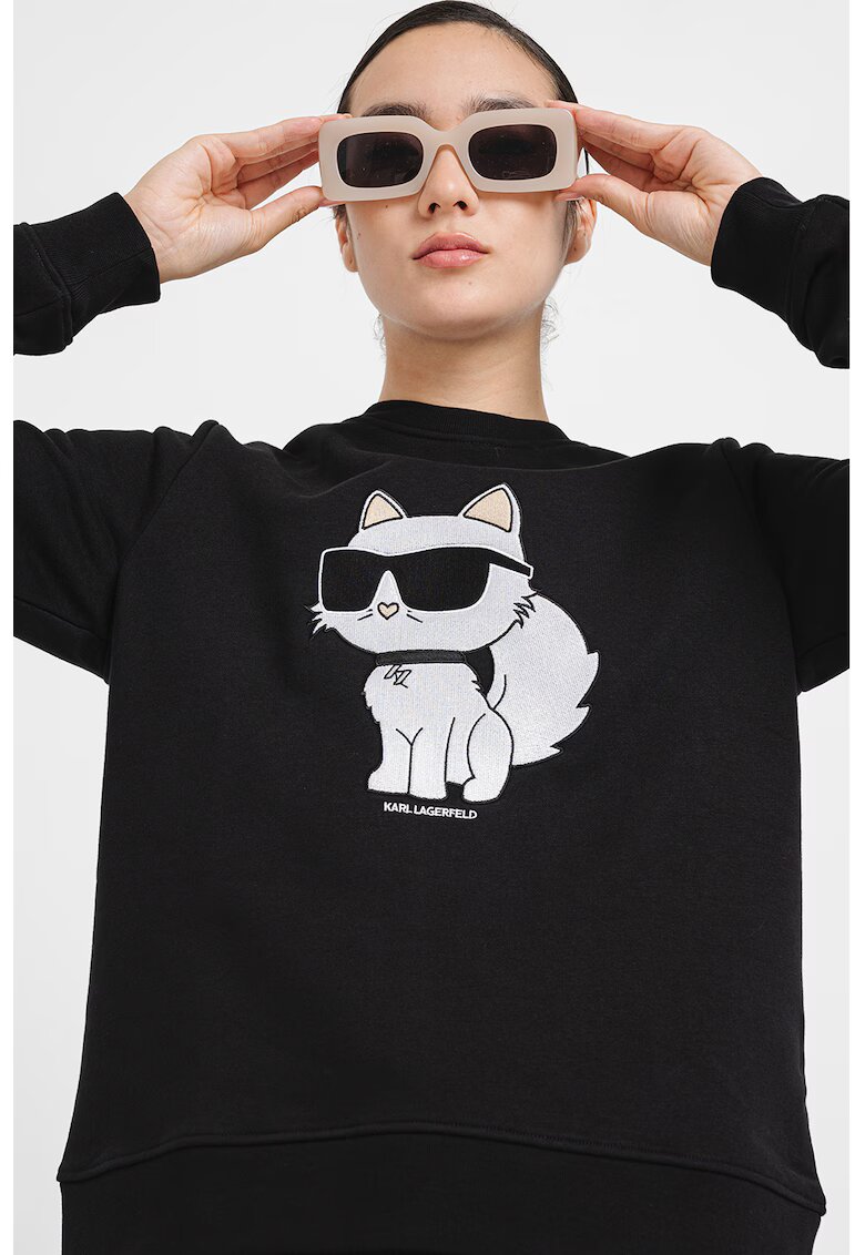 Karl Lagerfeld Bluza de trening Ikonik 2.0 Choupette - Negru/Gri