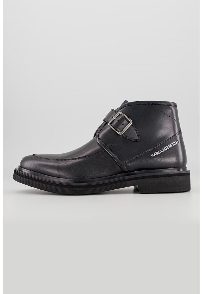 Karl Lagerfeld Ghete de piele cu logo - Negru