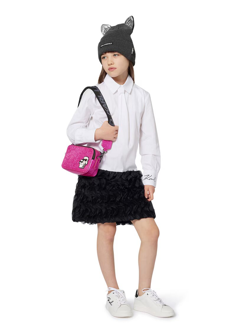 KARL LAGERFELD KIDS Rochie cu aspect 2-in-1 - Negru/Alb optic