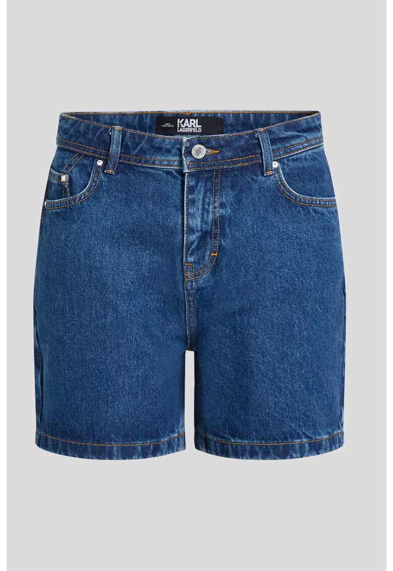 Karl Lagerfeld Pantaloni scurti din denim - cu talie medie - Albastru inchis