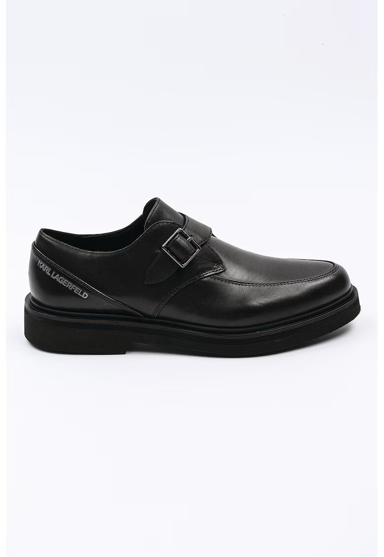 Karl Lagerfeld Pantofi derby din piele cu catarama - Negru