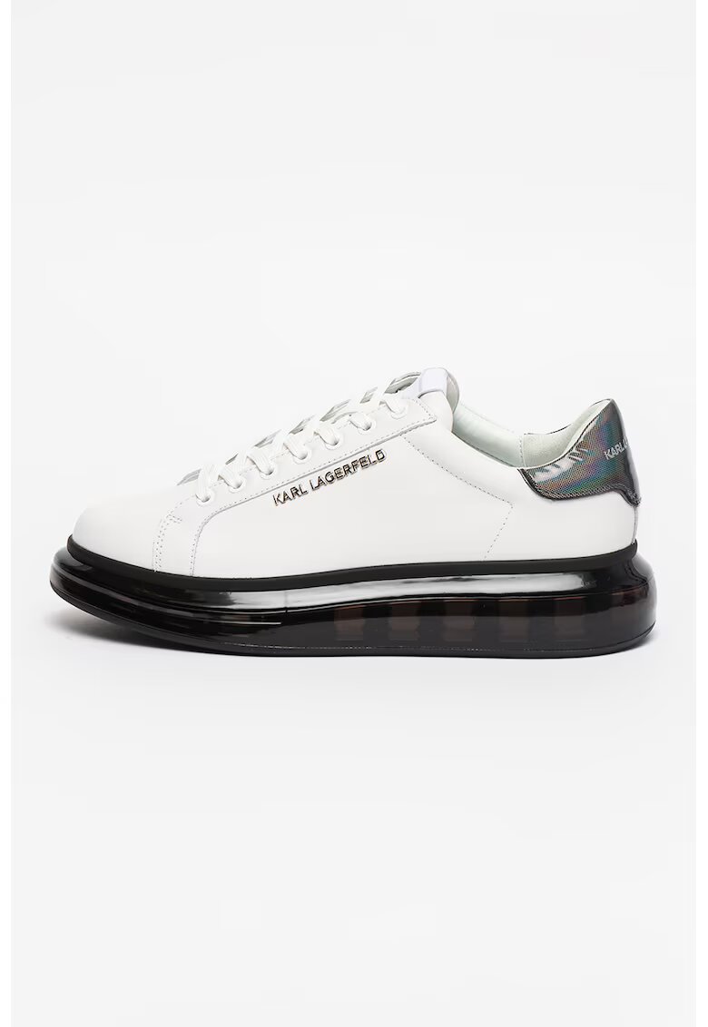 Karl Lagerfeld Pantofi sport de piele cu detalii logo Kapri - Alb/Negru