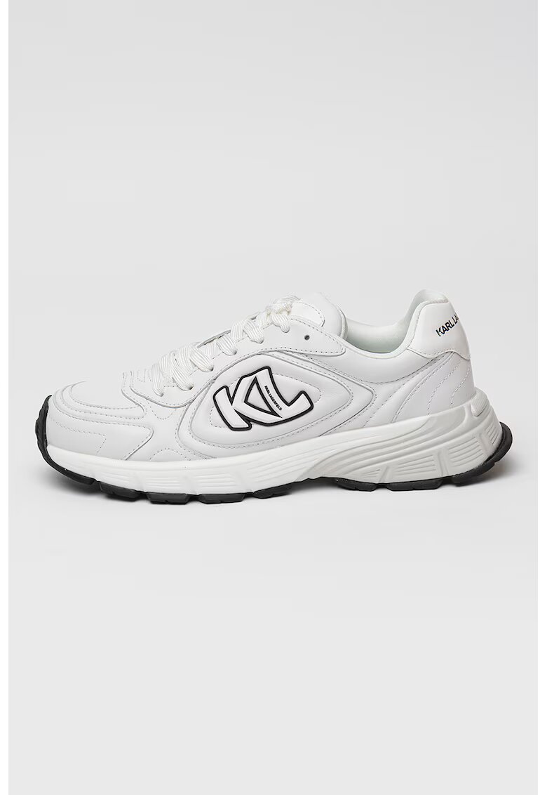 Karl Lagerfeld Pantofi sport de piele cu logo - Alb/Negru/Albastru pal