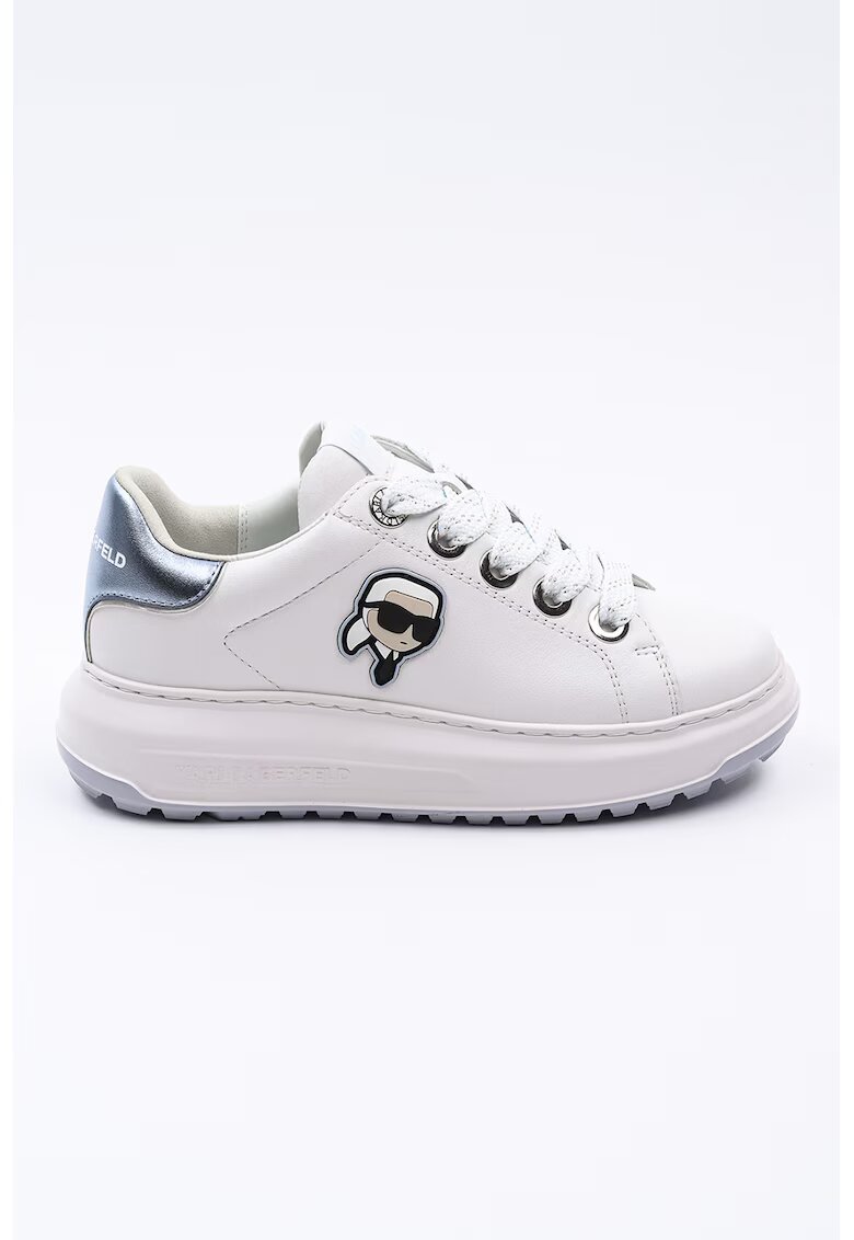Karl Lagerfeld Pantofi sport din piele cu detaliu logo - Alb/Albastru