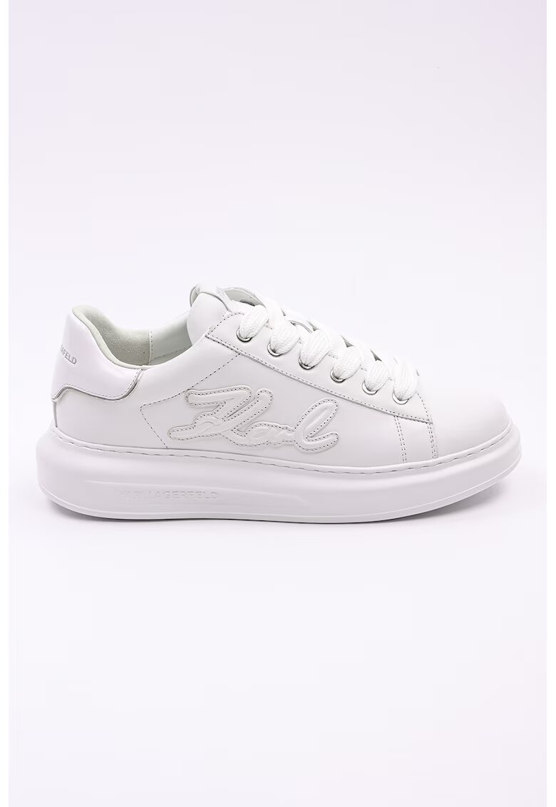 Karl Lagerfeld Pantofi sport din piele cu logo - Alb