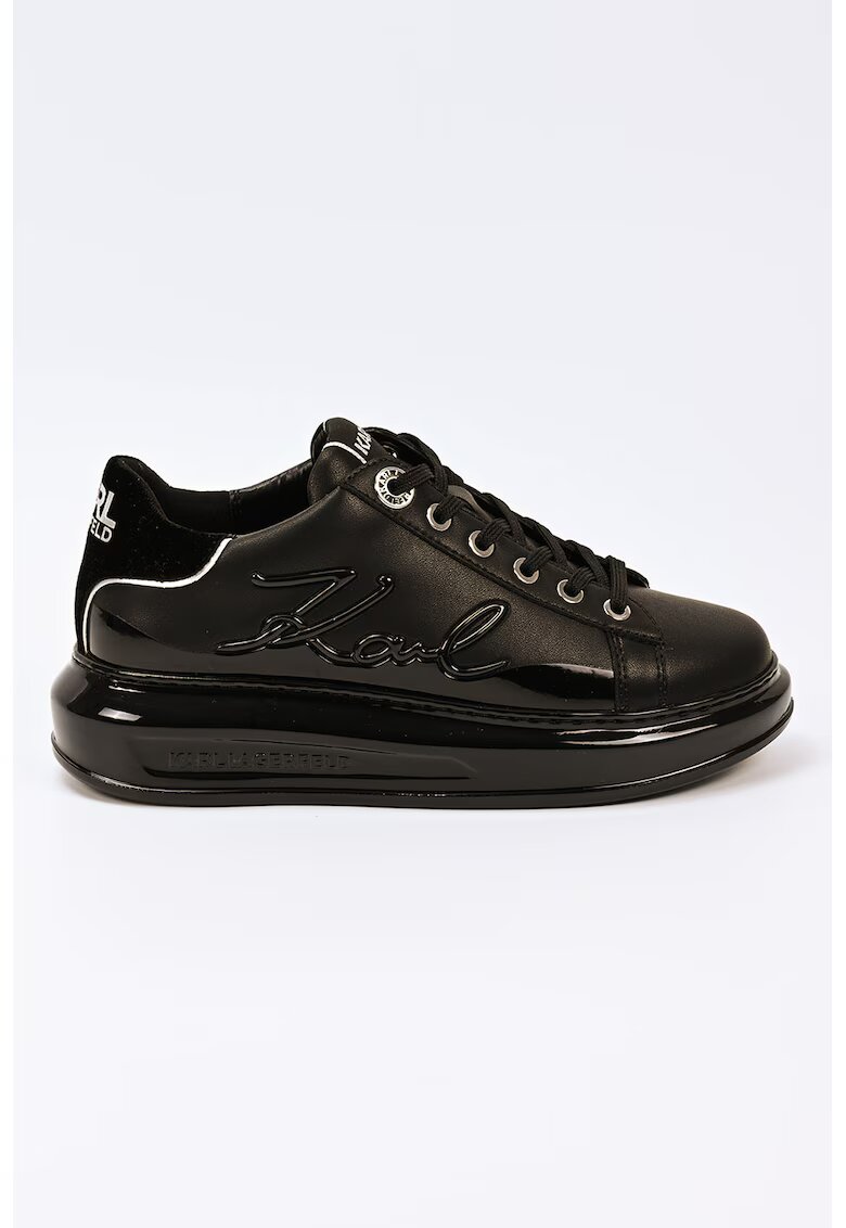Karl Lagerfeld Pantofi sport din piele cu logo - Negru