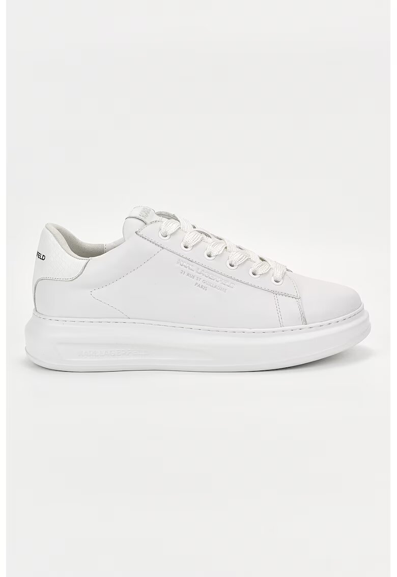 Karl Lagerfeld Pantofi sport low-cut din piele cu detalii logo - Alb optic