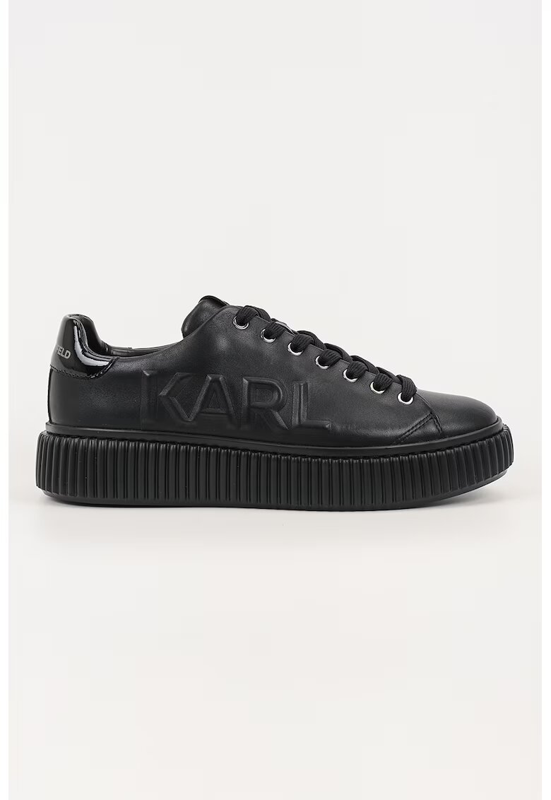 Karl Lagerfeld Pantofi sport uni de piele - Negru
