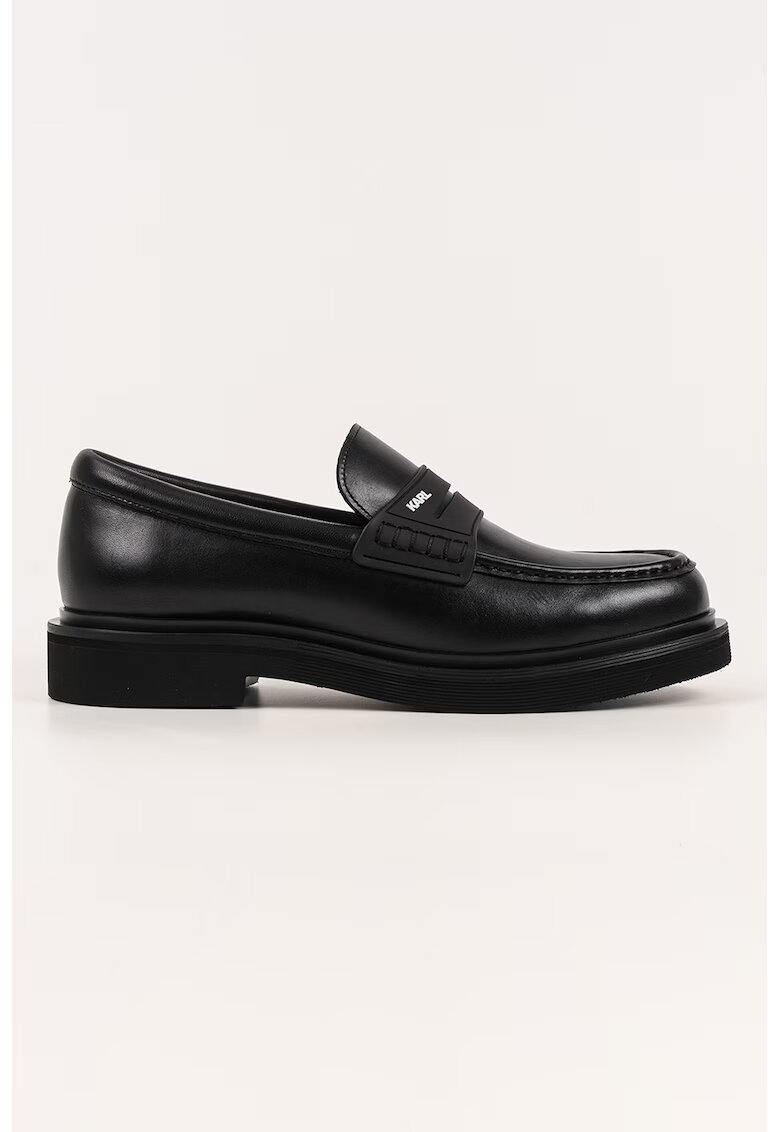 Karl Lagerfeld Panytofi loafer din piele cu logo discret - Negru