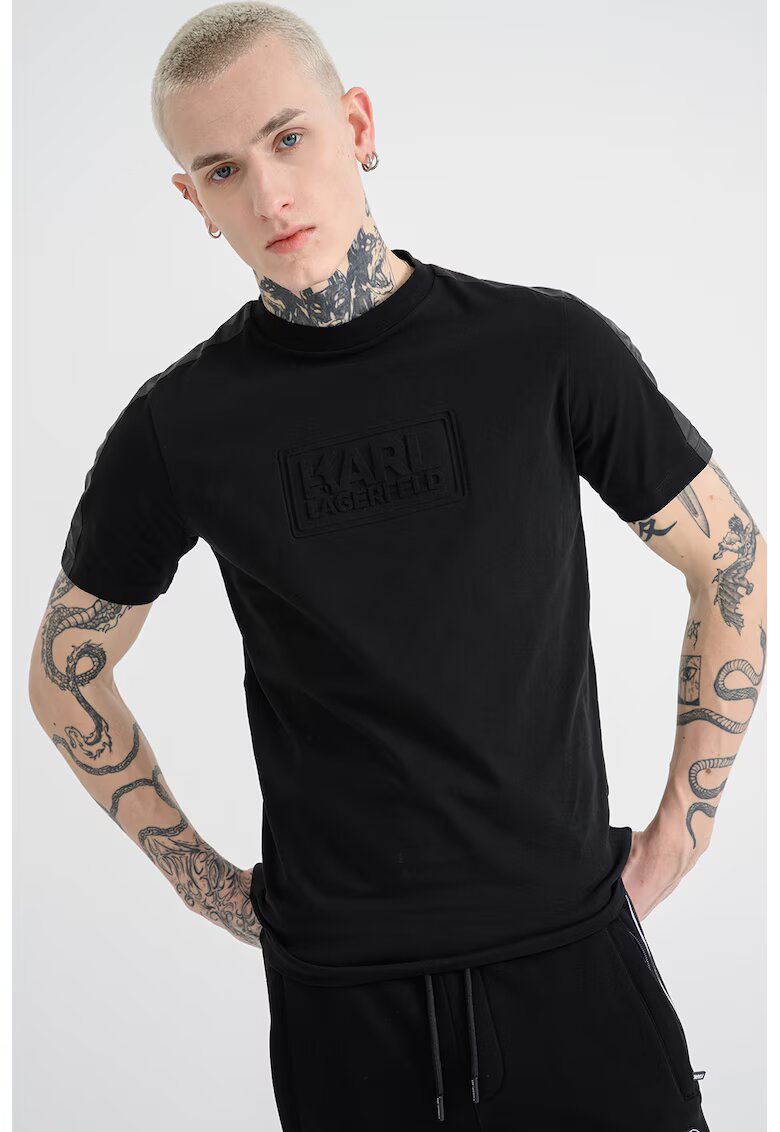 Karl Lagerfeld Tricou cu logo stantat - Negru