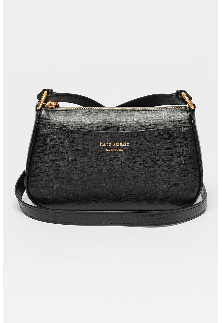 Kate Spade Geanta crossbody de piele Bleecker Saffiano - Negru