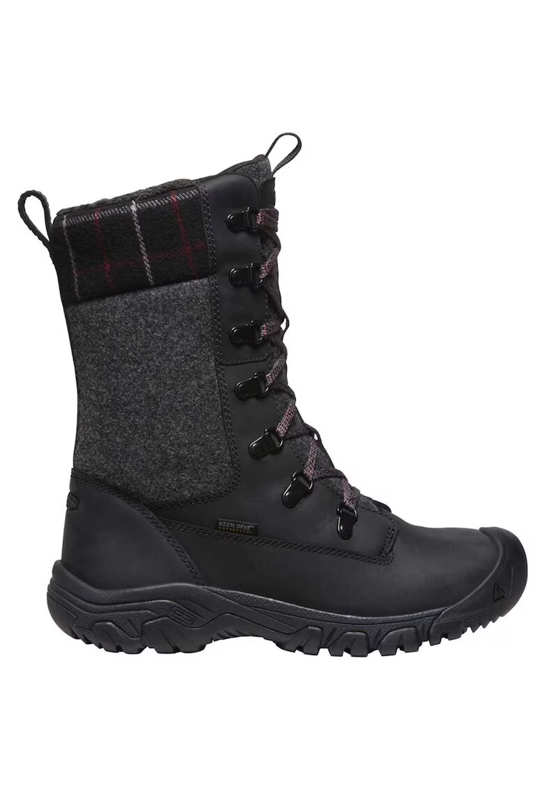 Keen Ghete inalte din piele si material textil Greta