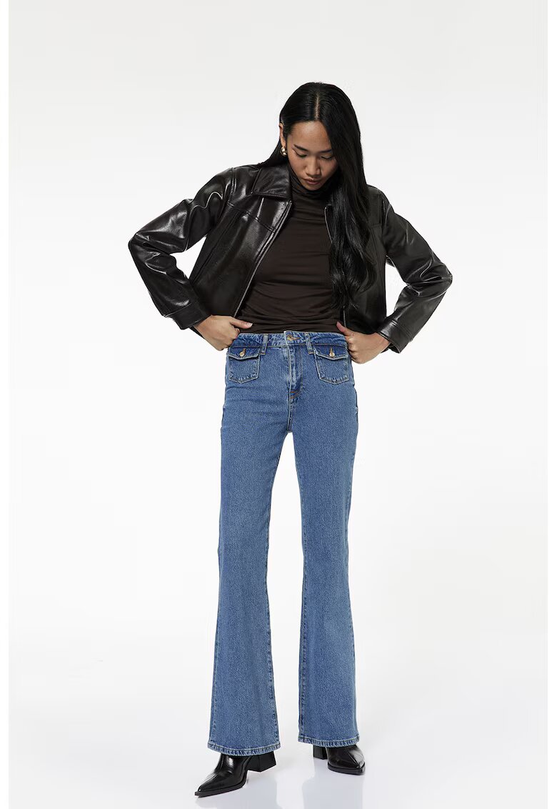 KOTON Blugi bootcut cu talie medie - Albastru