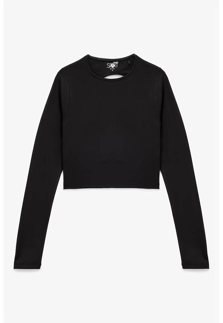 KOTON Bluza crop cu decupaj pe spate - Negru