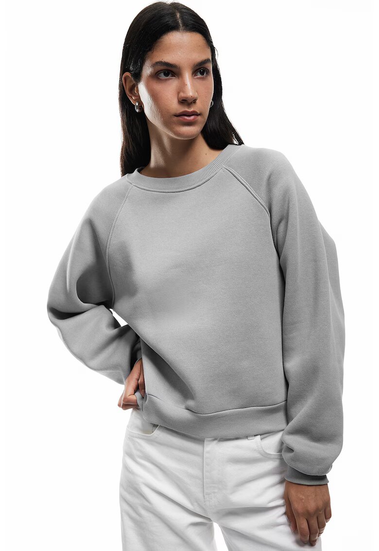 KOTON Bluza de trening cu maneci raglan - Gri cenusiu