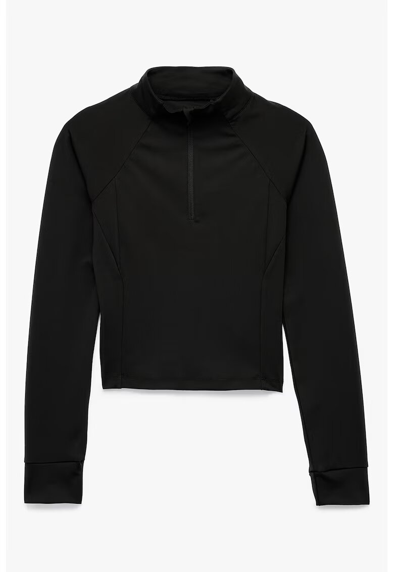 KOTON Bluza slim fit cu fenta cu fermoar - Negru