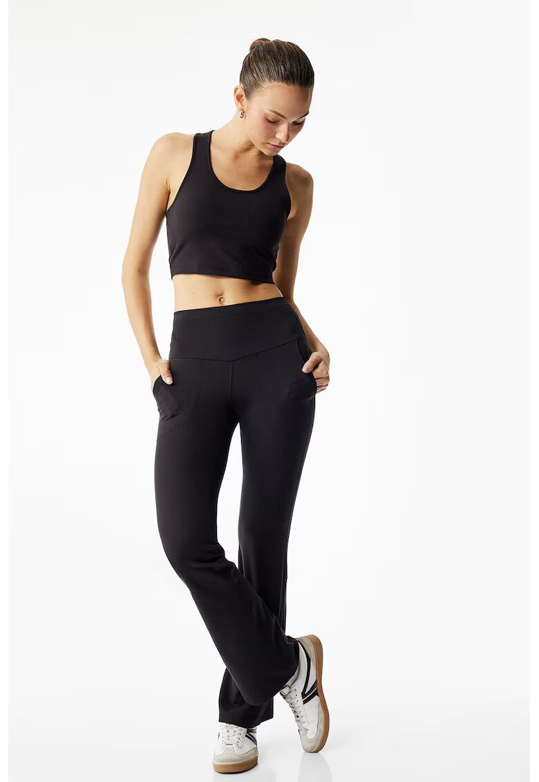 KOTON Colanti evazati cu talie inalta - Negru
