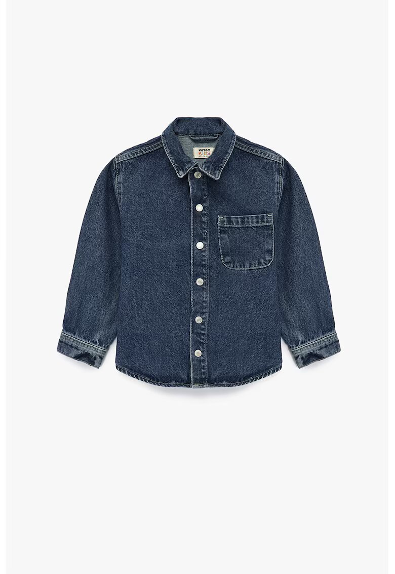 KOTON Jacheta din denim cu nasturi - Albastru inchis
