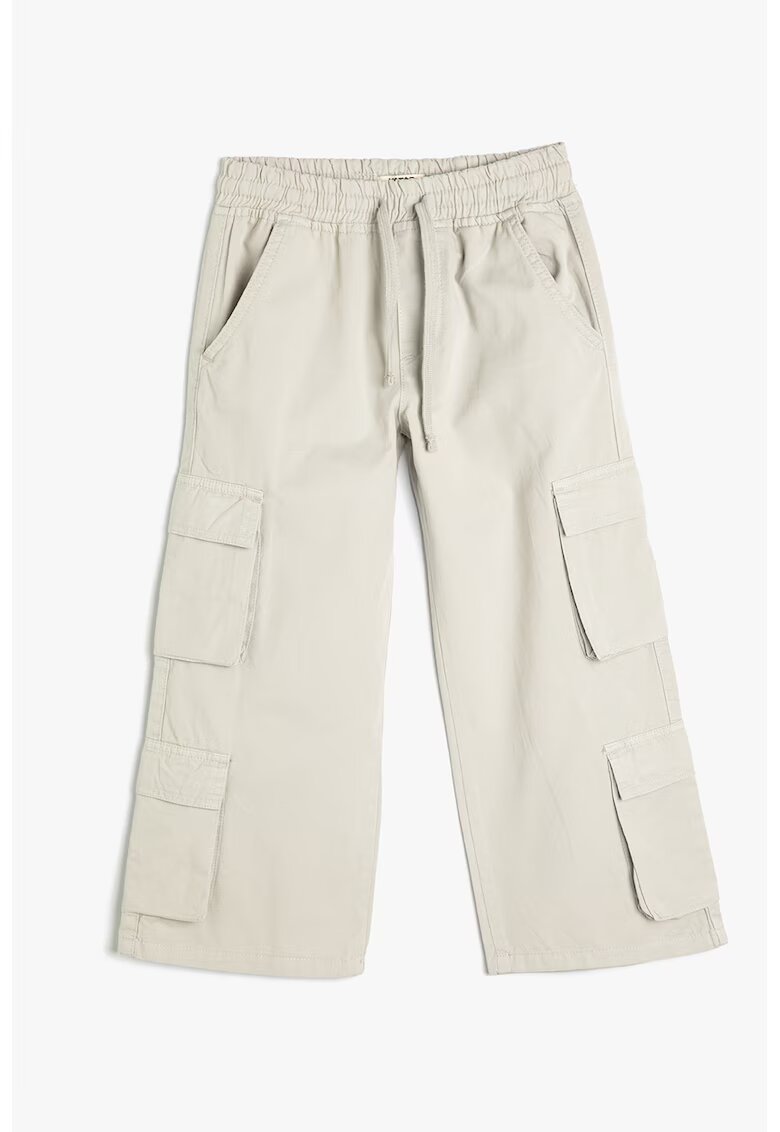 KOTON Pantaloni cargo cu snur in talie - Alb murdar