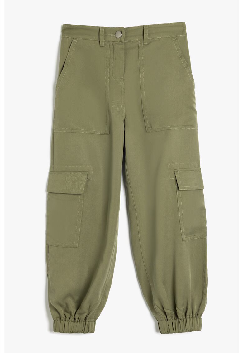 KOTON Pantaloni cargo din lyocell - Kaki