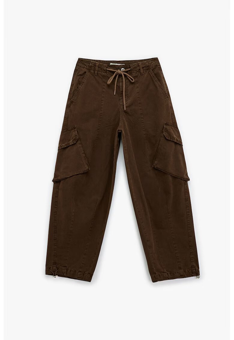 KOTON Pantaloni cargo relaxed fit - Maro inchis