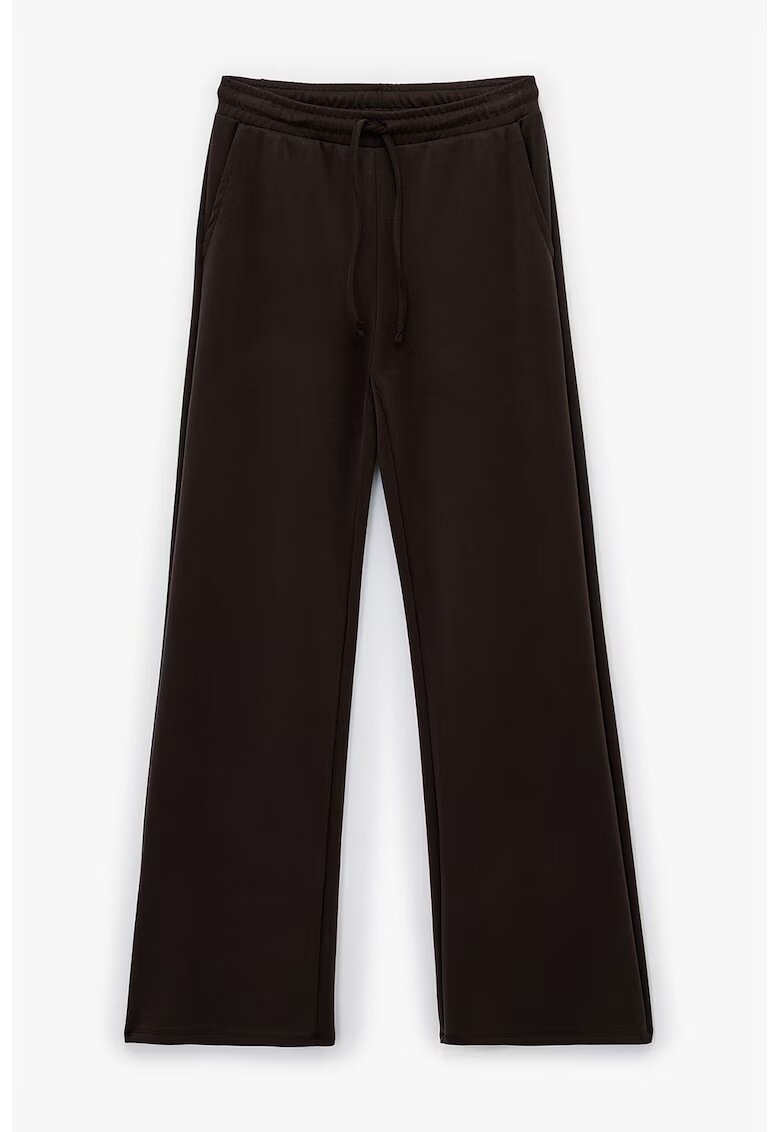 KOTON Pantaloni de trening din amestec de lyocell cu snururi - Maro inchis