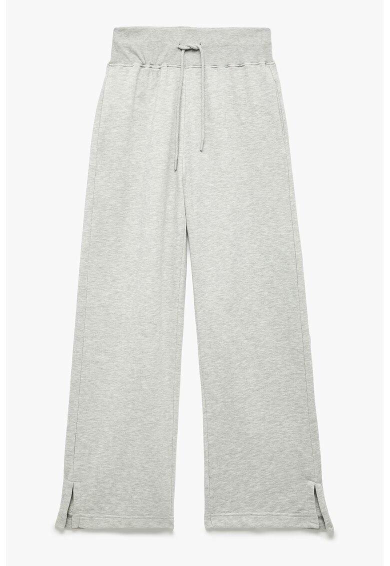 KOTON Pantaloni din amestec de bumbac cu snururi - Gri deschis melange