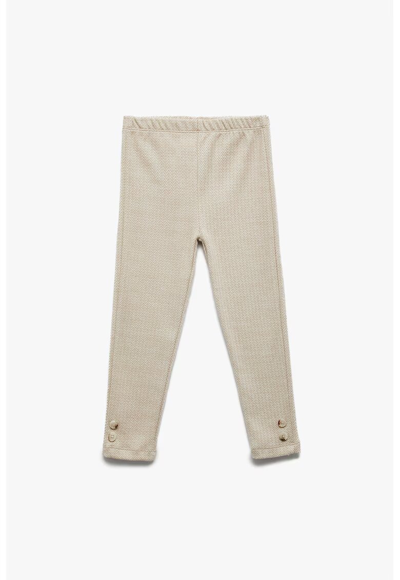 KOTON Pantaloni din amestec de bumbac cu talie elastica - Maro nisip