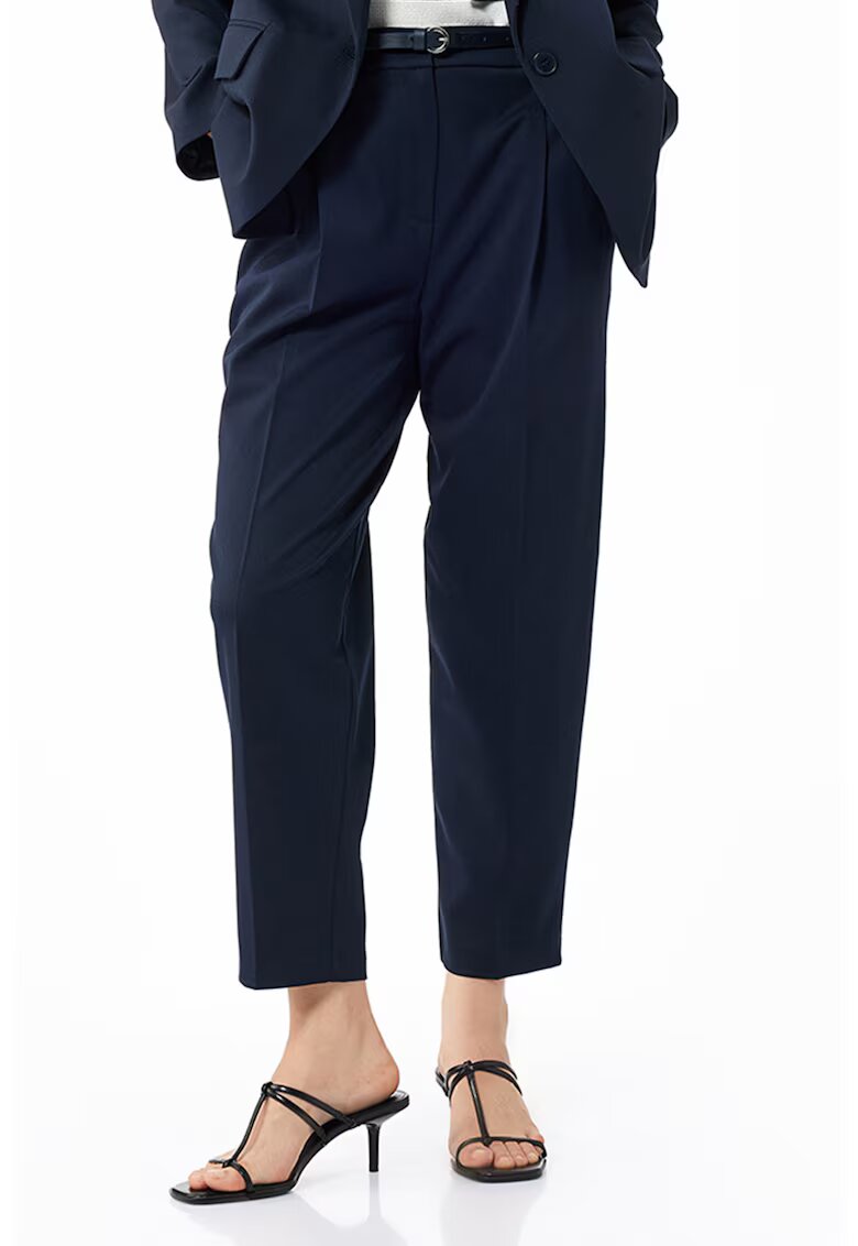KOTON Pantaloni eleganti crop relaxed fit - Gri inchis