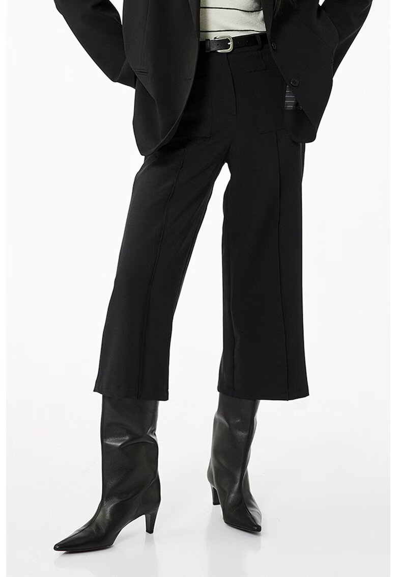 KOTON Pantaloni evazati cu o curea - Negru