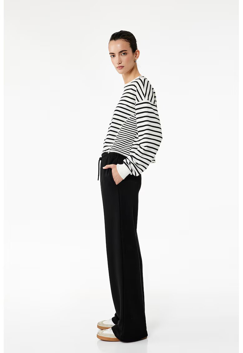 KOTON Pantaloni relaxed fit cu snur pentru ajustare - Negru