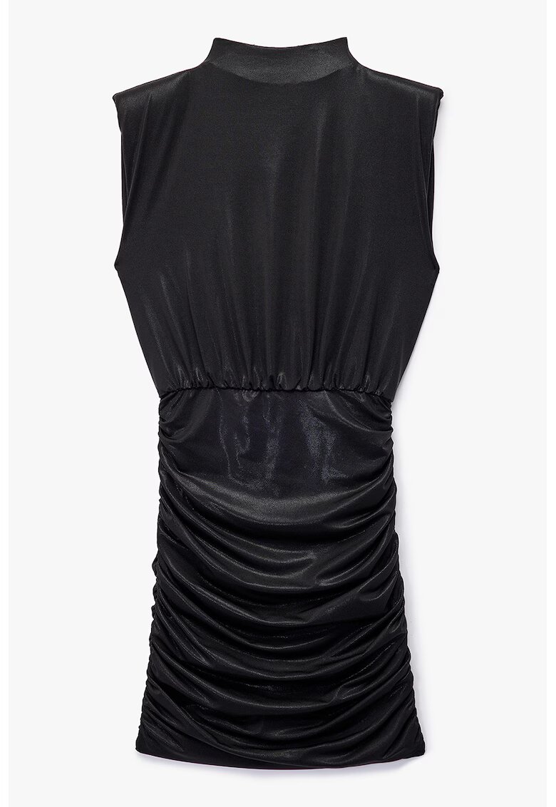 KOTON Rochie cu aspect lucios si volane - Negru