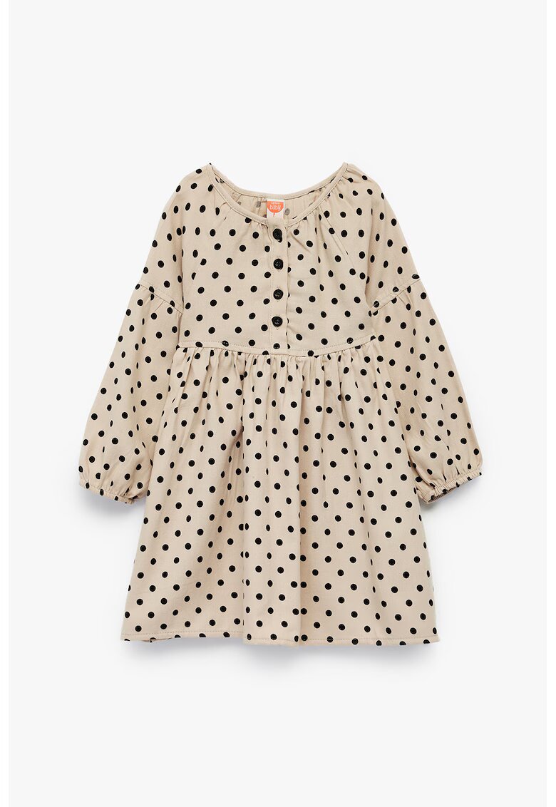 KOTON Rochie din bumbac cu buline - Negru/Maro nisip