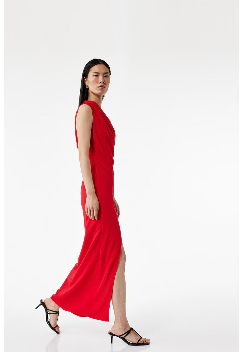 KOTON Rochie maxi cu decolteu pe un umar - Rosu vermillion