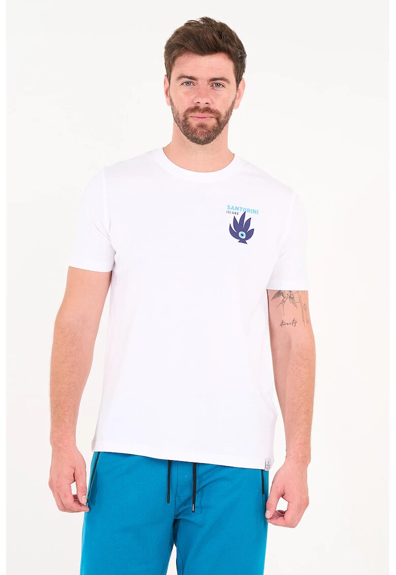 KVL by KENVELO Tricou din bumbac cu imprimeu grafic pe piept - Alb