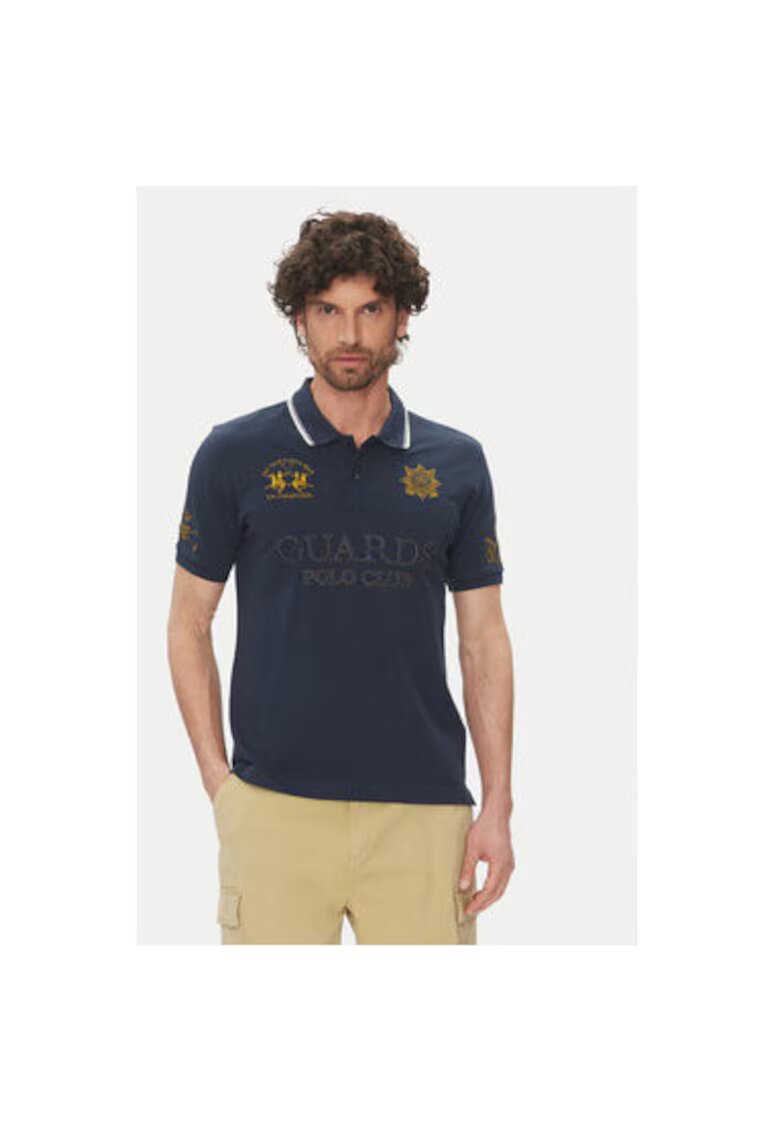 La Martina Tricou polo barbati PK097 - Bumbac - Bleumarin